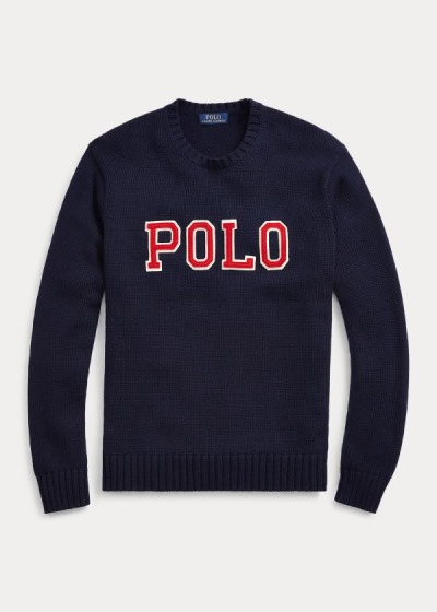 Polo Ralph Lauren Logo Crewneck Striktrøje Herre Danmark (ODRSG8745)